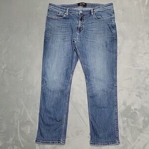 Duer Jeans Mens 38x30 Blue L2X Relaxed Taper Performance Denim Stretch Coolmax